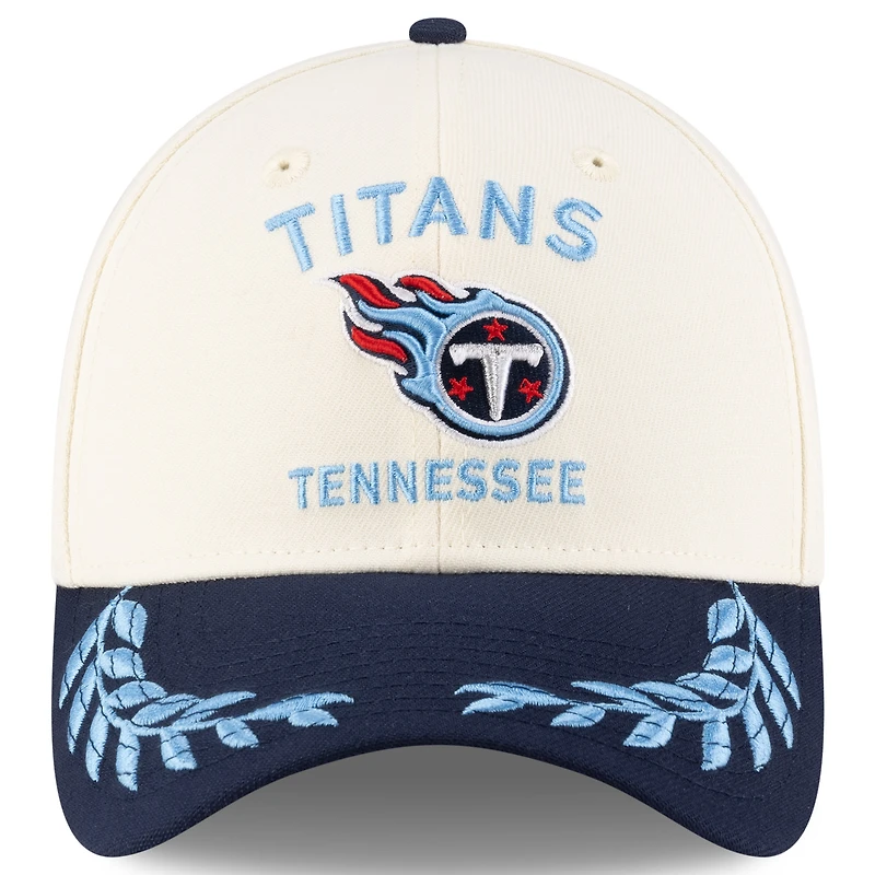 Men's New Era  Cream/Navy Tennessee Titans 2025 NFL Draft 39THIRTY Flex Hat