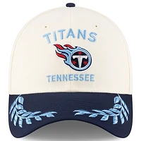 Men's New Era  Cream/Navy Tennessee Titans 2025 NFL Draft 39THIRTY Flex Hat