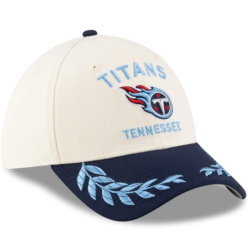 Men's New Era  Cream/Navy Tennessee Titans 2025 NFL Draft 39THIRTY Flex Hat