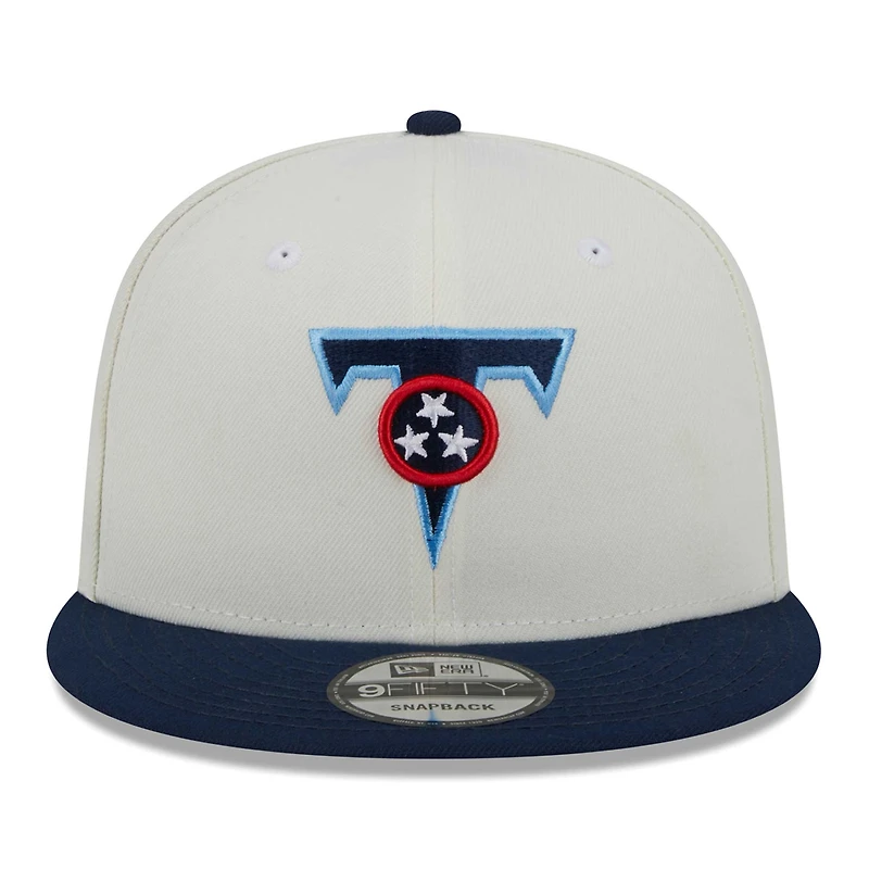 Men's New Era Cream/Navy Tennessee Titans City Originals 9FIFTY Snapback Hat