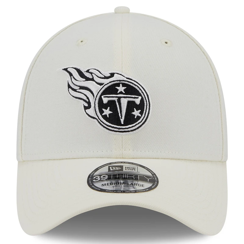 Casquette flex 39THIRTY pour homme New Era crème Tennessee Titans Chrome Collection