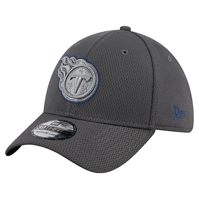 Men's New Era Graphite Tennessee Titans  Main 39THIRTY Flex Hat