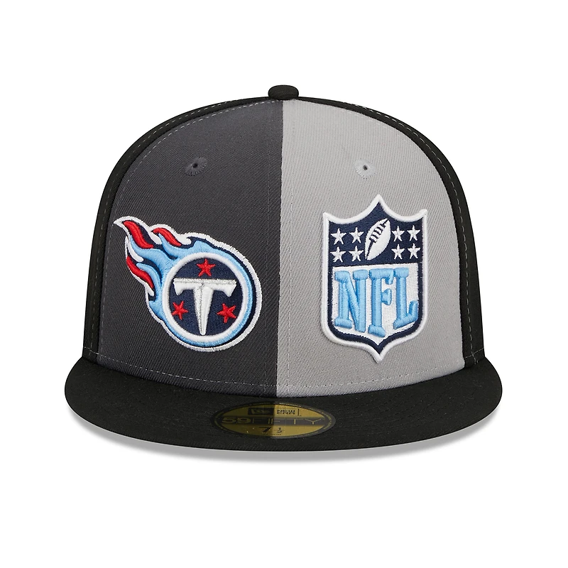 Casquette ajustée 59FIFTY pour homme des Tennessee Titans 2023 Sideline New Era, gris/noir