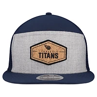 Men's New Era  Gray/Navy Tennessee Titans Cork Split Panel 9FIFTY Trucker Snapback Hat