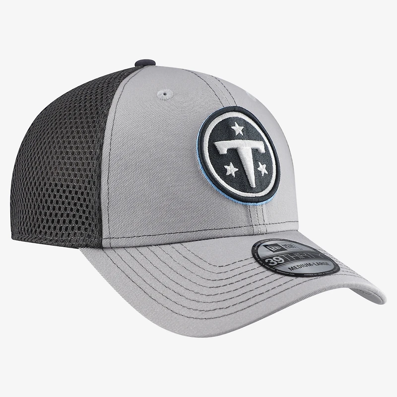 Men's New Era Gray Tennessee Titans Grayed Out Neo 39THIRTY Flex Hat