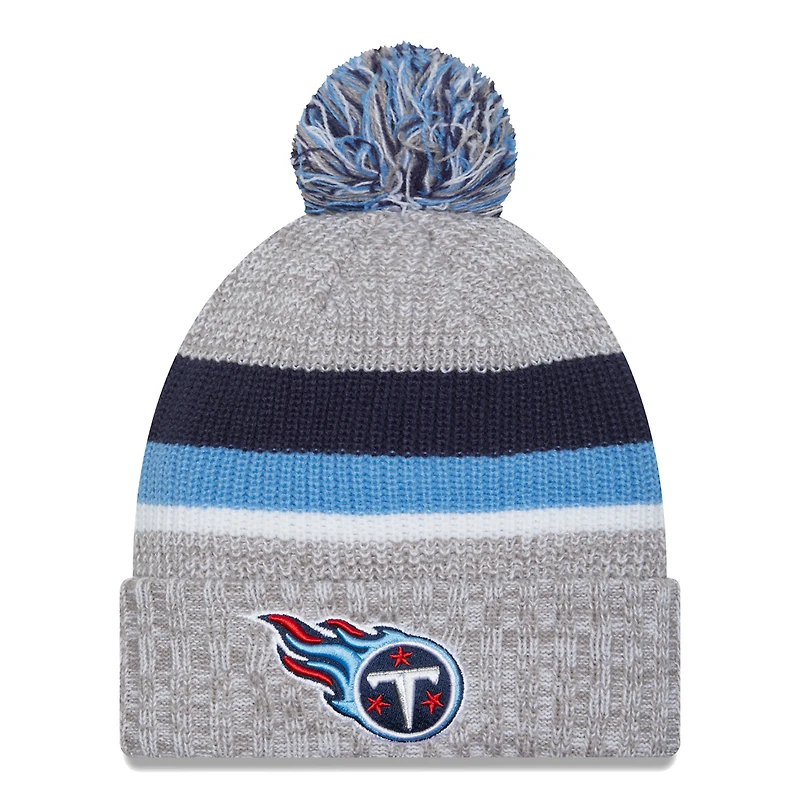 Bonnet en tricot à revers des Titans du Tennessee New Era pour hommes, gris chin