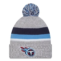 Bonnet en tricot à revers des Titans du Tennessee New Era pour hommes, gris chin