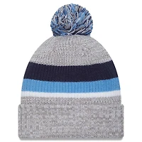 Men's New Era Heather Gray Tennessee Titans Cuffed Knit Hat with Pom