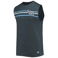 Débardeur sans manches brossé pour homme Tennessee Titans New Era bleu marine chiné