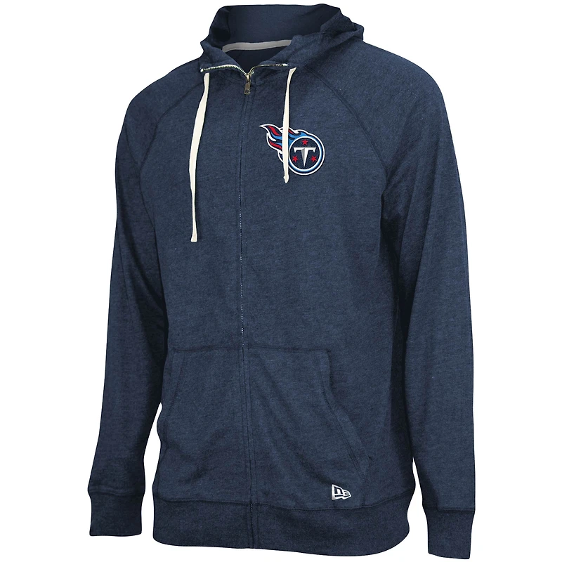 Men's New Era Heathered Navy Tennessee Titans Season Hoodie Full-Zip Jacket