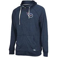 Men's New Era Heathered Navy Tennessee Titans Season Hoodie Full-Zip Jacket