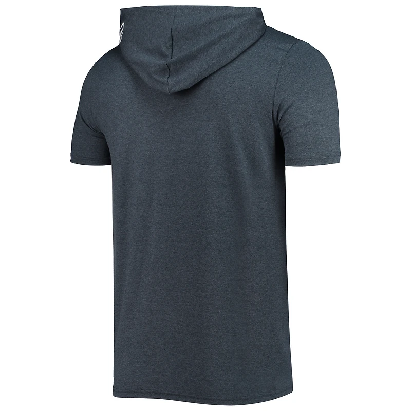 T-shirt à capuche brossé pour homme New Era bleu marine chiné Tennessee Titans Team