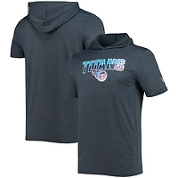 T-shirt à capuche brossé pour homme New Era bleu marine chiné Tennessee Titans Team