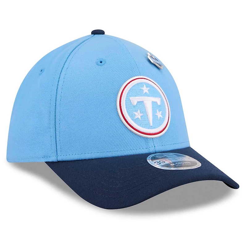 Men's New Era  Light Blue/Navy Tennessee Titans 2026 NFL Draft 39THIRTY M-Crown Flex Hat