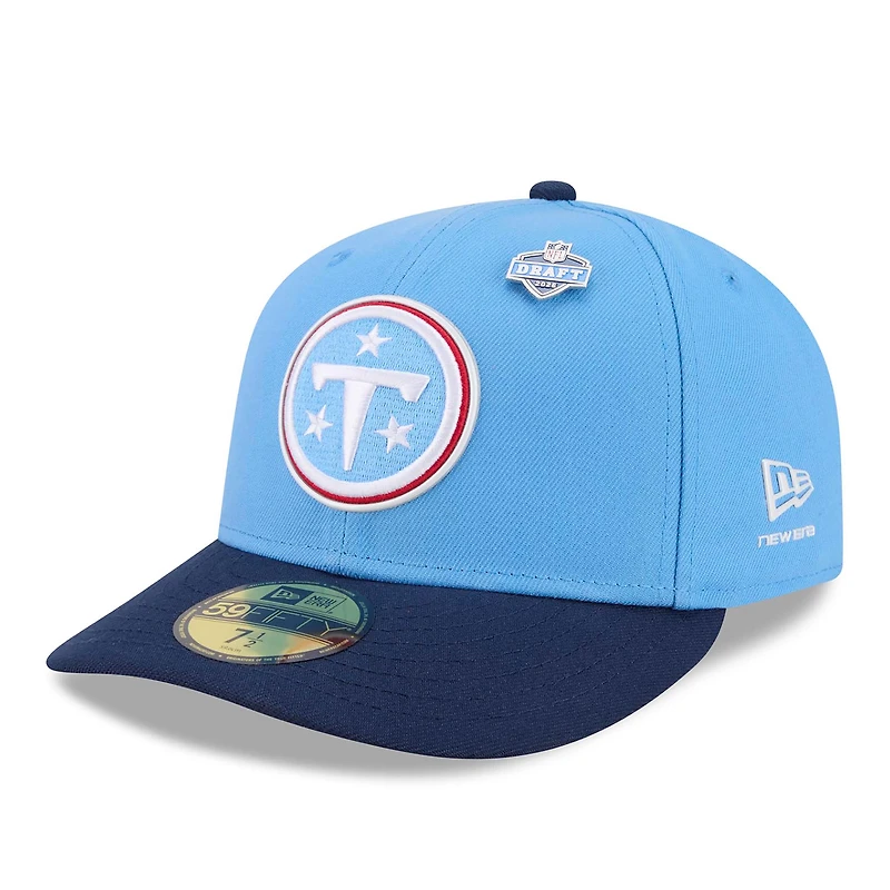 Casquette ajustée New Era 59FIFTY bleu clair/marine Tennessee Titans, édition spéciale NFL Draft 2026, pour homme