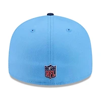 Men's New Era  Light Blue/Navy Tennessee Titans 2026 NFL Draft Pre-Curved 59FIFTY Fitted Hat