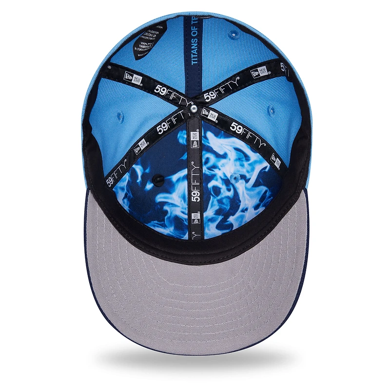 Men's New Era Light Blue/Navy Tennessee Titans 2026 NFL Draft Pre-Curved 59FIFTY Fitted Hat