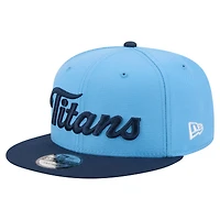Men's New Era  Light Blue/Navy Tennessee Titans Script 9FIFTY Snapback Hat