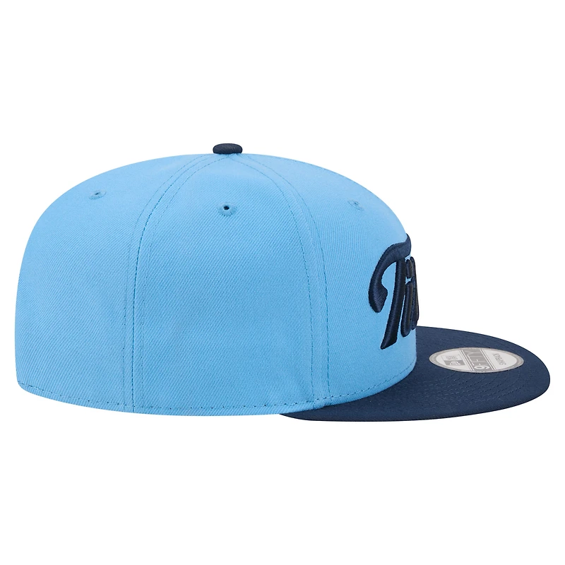 Men's New Era Light Blue/Navy Tennessee Titans Script 9FIFTY Snapback Hat