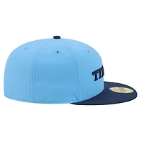Men's New Era  Light Blue/Navy Tennessee Titans Wordmark 59FIFTY Fitted Hat