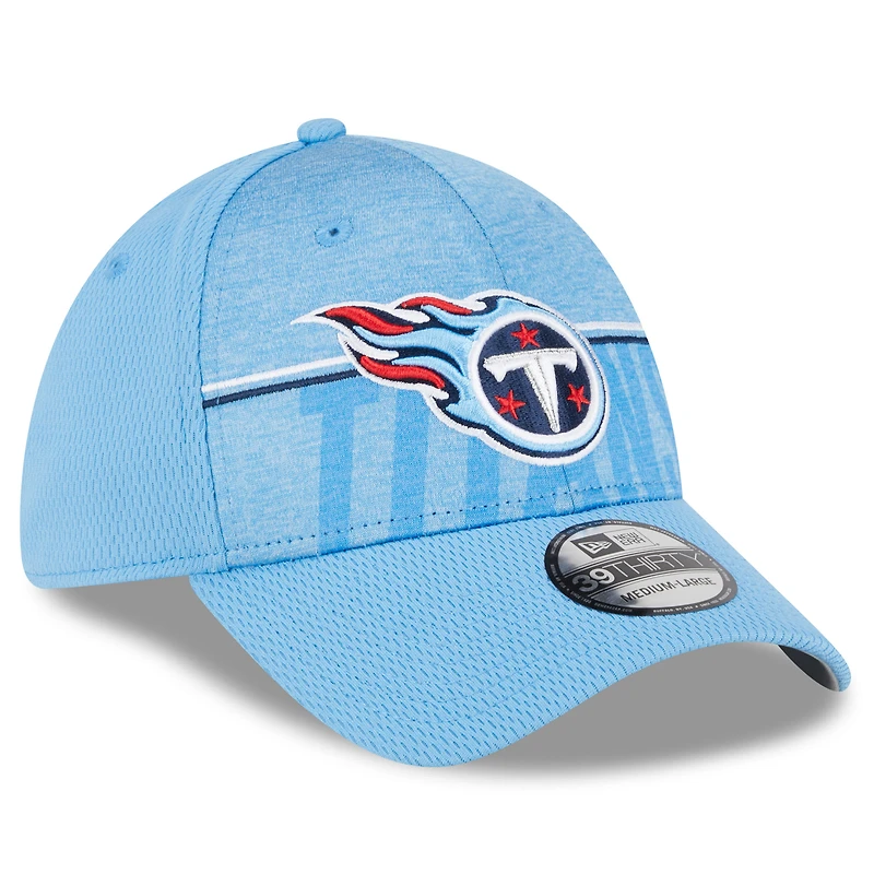 Casquette Flex New Era Tennessee Titans 2023 NFL Training Camp 39THIRTY pour homme, bleu clair