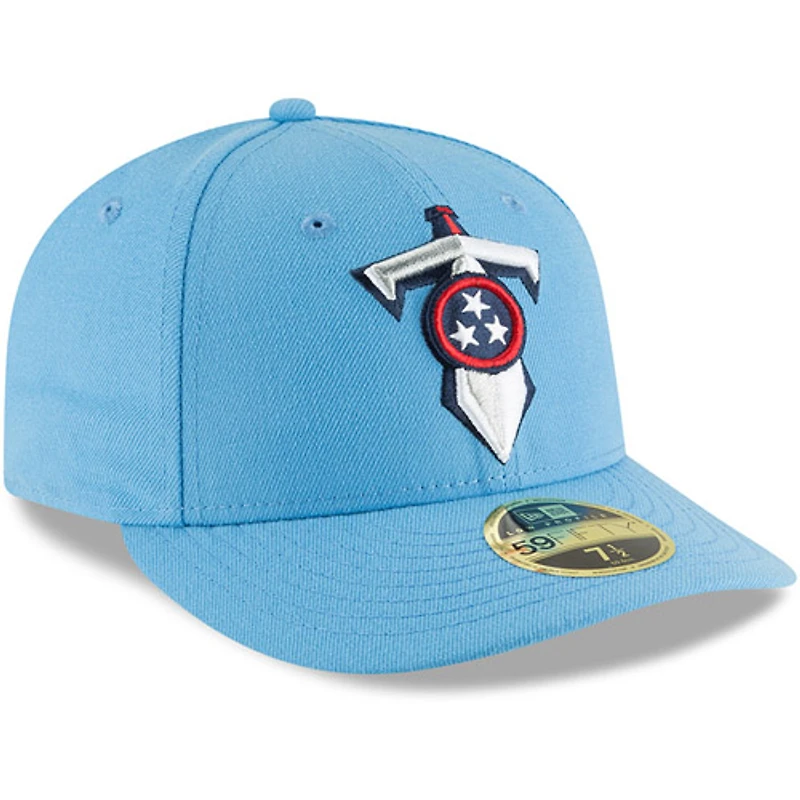 Casquette ajustée 59FIFTY à profil bas Omaha des Tennessee Titans pour homme New Era bleu clair