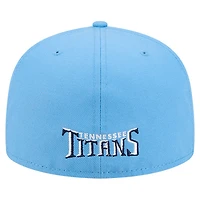 Casquette ajustée 59FIFTY bleu clair pour homme avec logo superposé des Titans du Tennessee de New Era