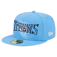 Casquette ajustée 59FIFTY bleu clair pour homme avec logo superposé des Titans du Tennessee de New Era