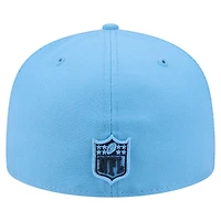 Casquette ajustée New Era 59FIFTY bleu clair pour homme, logo Tennessee Titans.