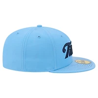 Casquette ajustée New Era 59FIFTY bleu clair pour homme, logo Tennessee Titans.