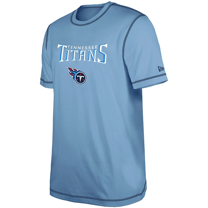 T-shirt bleu clair à imprimé Third Down Puff des Tennessee Titans New Era pour hommes
