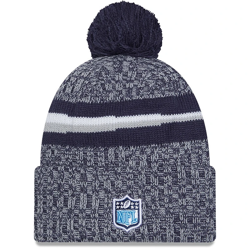 Men's New Era Navy Tennessee Titans 2023 Sideline Cuffed Knit Hat With Pom