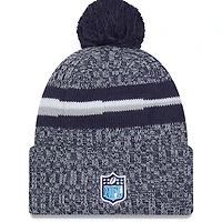 Men's New Era Navy Tennessee Titans 2023 Sideline Cuffed Knit Hat With Pom