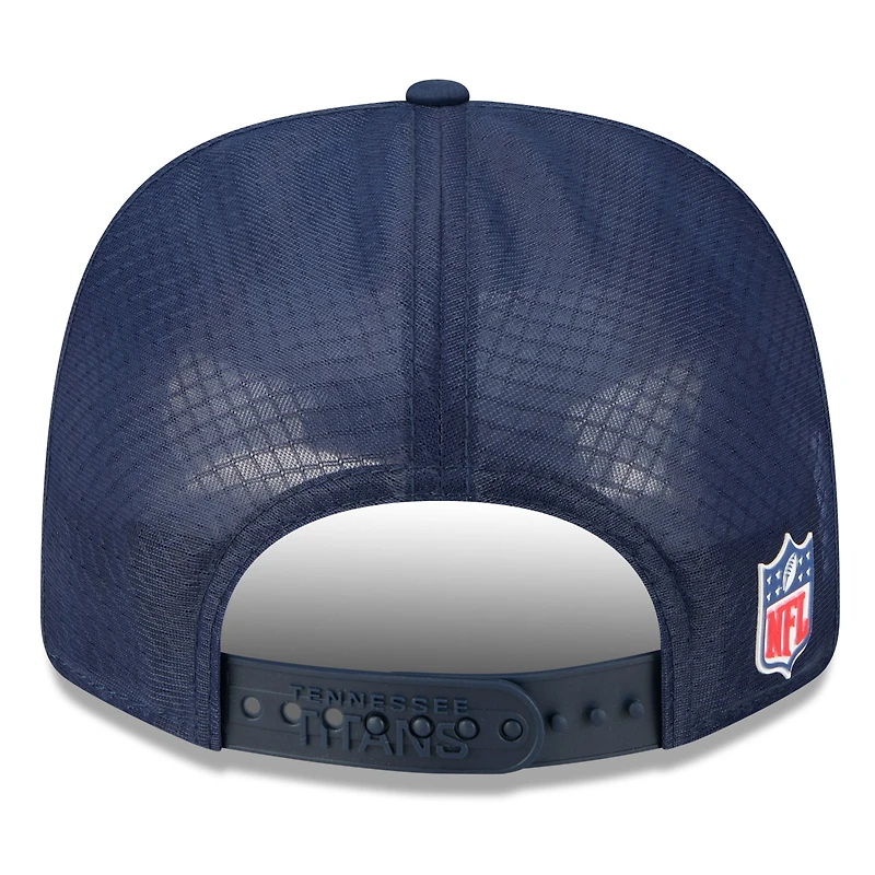 Men's New Era Navy Tennessee Titans 2025 Sideline  9SEVENTY Trucker Adjustable Hat