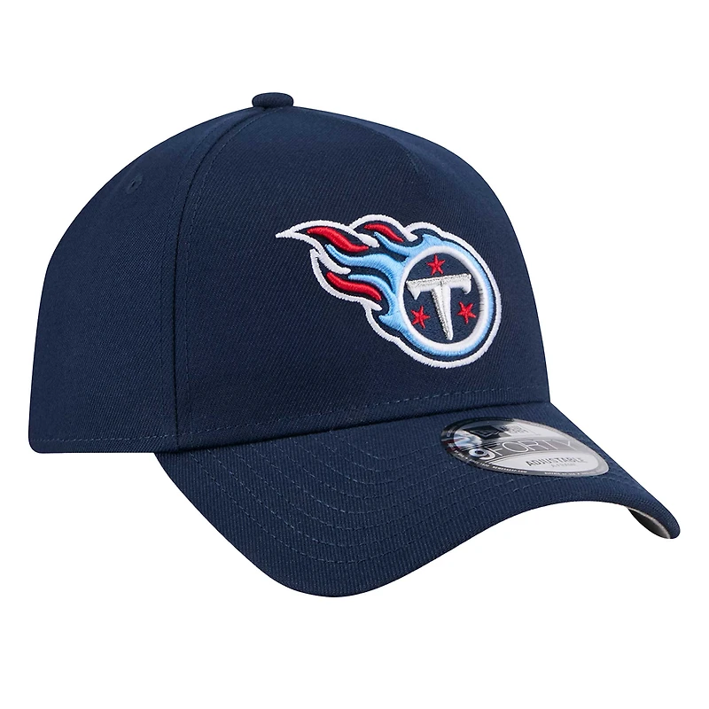 Men's New Era  Navy Tennessee Titans A-Frame 9FORTY Adjustable Hat