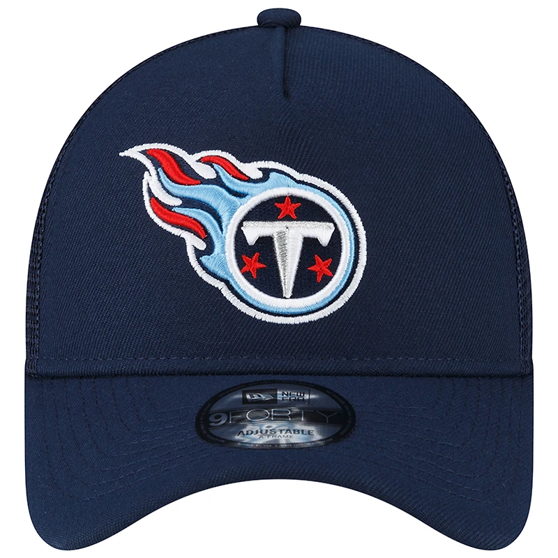Casquette A-Frame Trucker 9FORTY ajustable pour homme des Tennessee Titans New Era bleu marine
