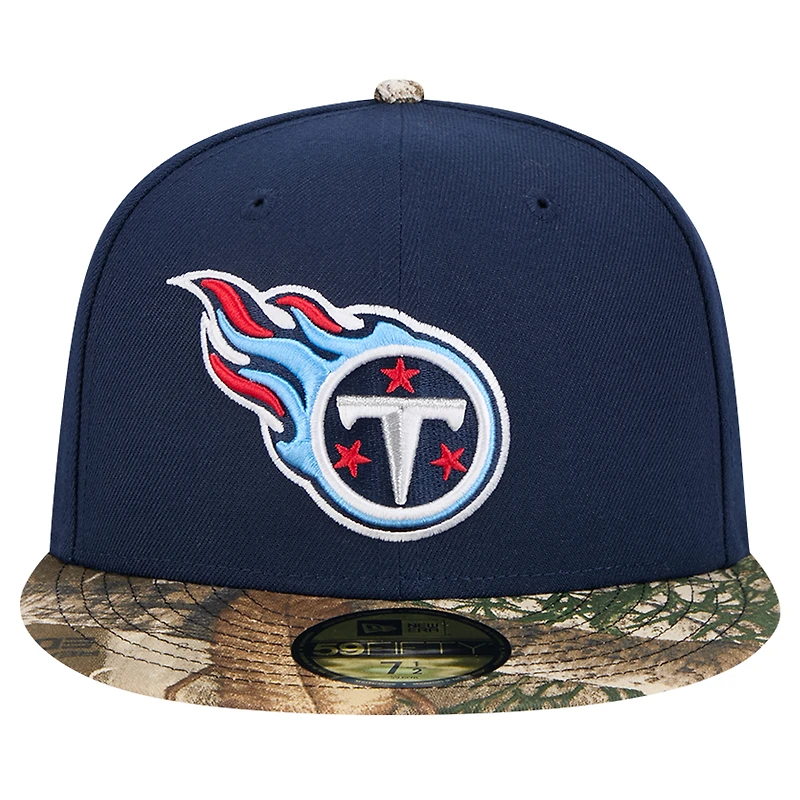 Casquette ajustée 59FIFTY Tennessee Titans Active bicolore camouflage bleu marine pour homme de New Era