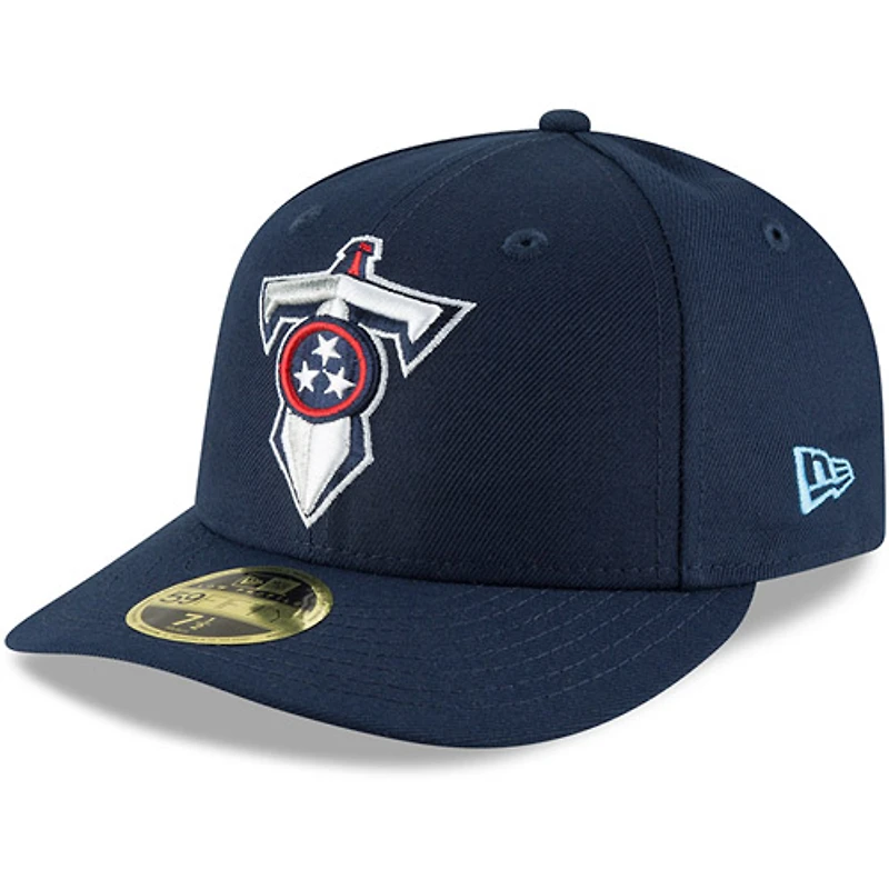 Casquette ajustée 59FIFTY à profil bas Omaha des Tennessee Titans New Era pour homme, bleu marine