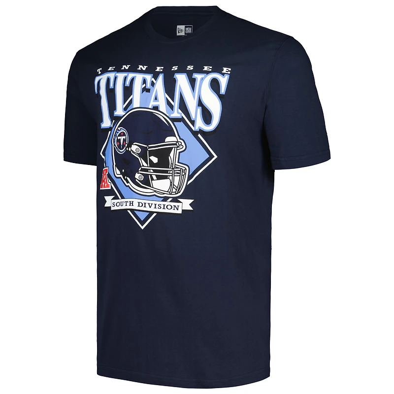 Men's New Era  Navy Tennessee Titans Big & Tall Helmet T-Shirt