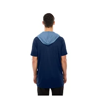 T-shirt à capuche et manches courtes raglan bleu marine Tennessee Titans Combine Authentic pour homme New Era