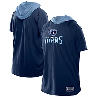 Men's New Era  Navy Tennessee Titans Combine Authentic Hooded Raglan Short-Sleeve T-Shirt
