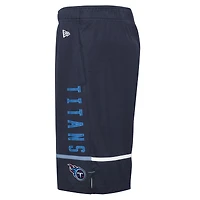 Short d'entraînement New Era Tennessee Titans Combine Authentic Rusher pour homme bleu marine