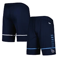 Short d'entraînement New Era Tennessee Titans Combine Authentic Rusher pour homme bleu marine