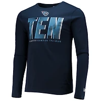 T-shirt à manches longues New Era Navy Tennessee Titans pour homme Combine Authentic Static Abbreviation