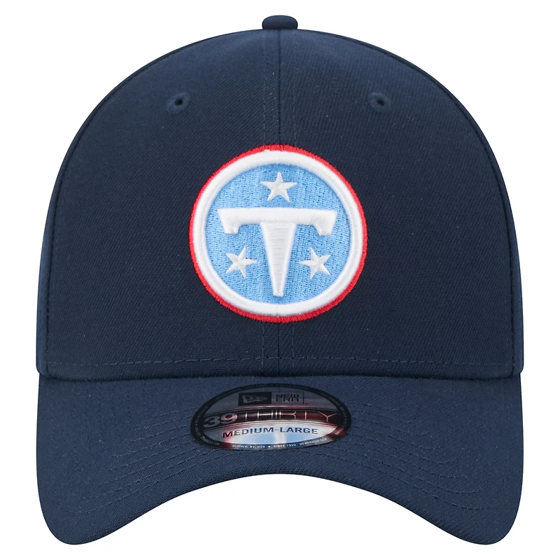 Men's New Era  Navy Tennessee Titans Core Team 39THIRTY Flex Hat