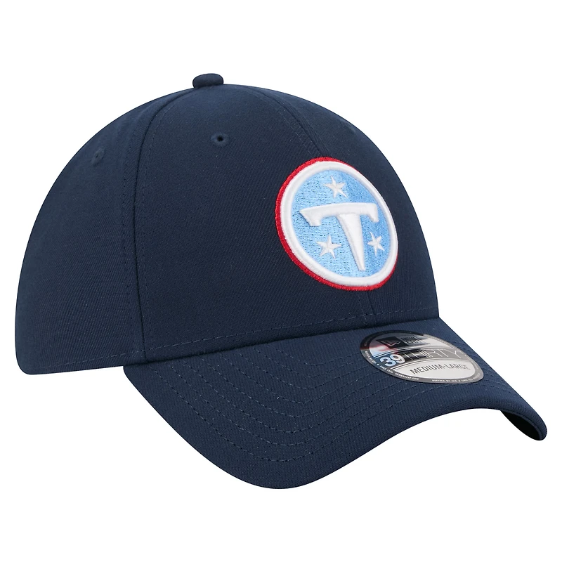 Men's New Era  Navy Tennessee Titans Core Team 39THIRTY Flex Hat