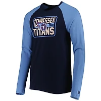 T-shirt à manches longues raglan pour homme New Era bleu marine Tennessee Titans Current