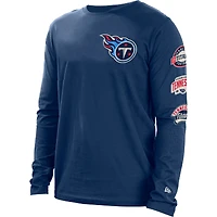 T-shirt à manches longues pour homme New Era bleu marine Tennessee Titans Hype 2-Hit