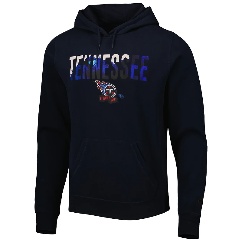 Men's New Era Navy Tennessee Titans Ink Dye Pullover Hoodie