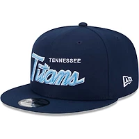 Casquette Snapback 9FIFTY Main Script des Tennessee Titans New Era pour homme, bleu marine